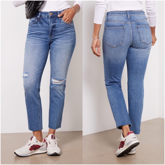 KUT FROM THE KLOTH Rachael Fab Ab Straight Leg Mom Jean in EXTRAVAGANT Wash - Picture 1 of 10